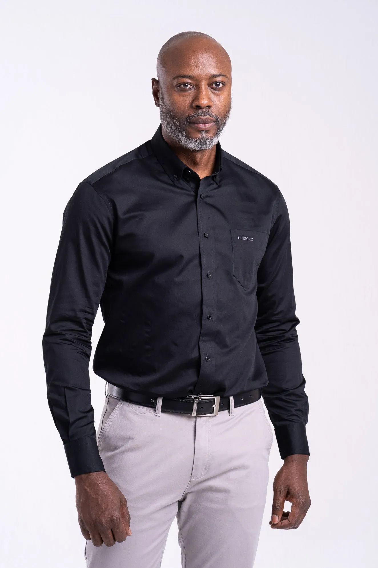 Pringle LS Black Regular Classic Fit Shirt