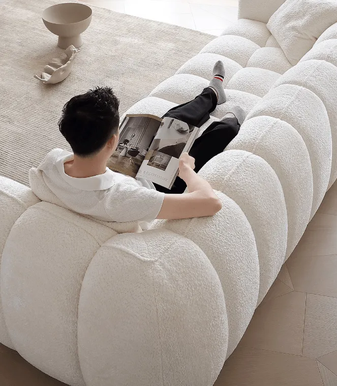 Pumpkin Boucle Sofa | BELLE