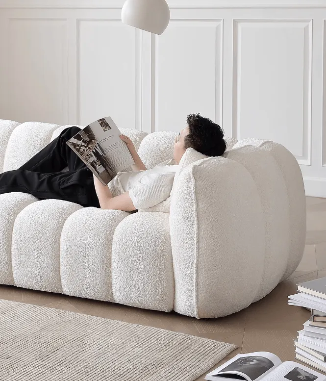 Pumpkin Boucle Sofa | BELLE