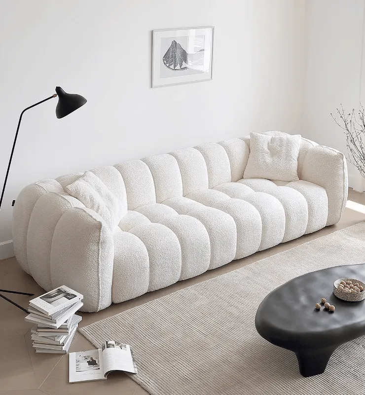 Pumpkin Boucle Sofa | BELLE