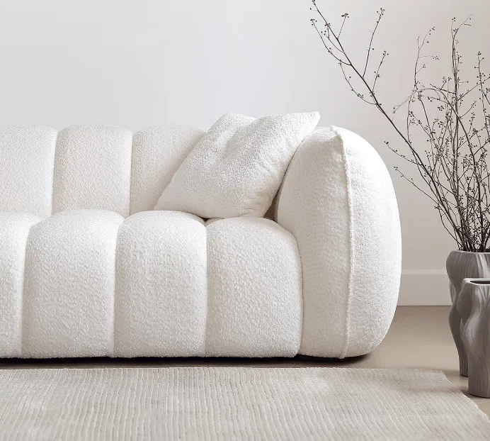 Pumpkin Boucle Sofa | BELLE
