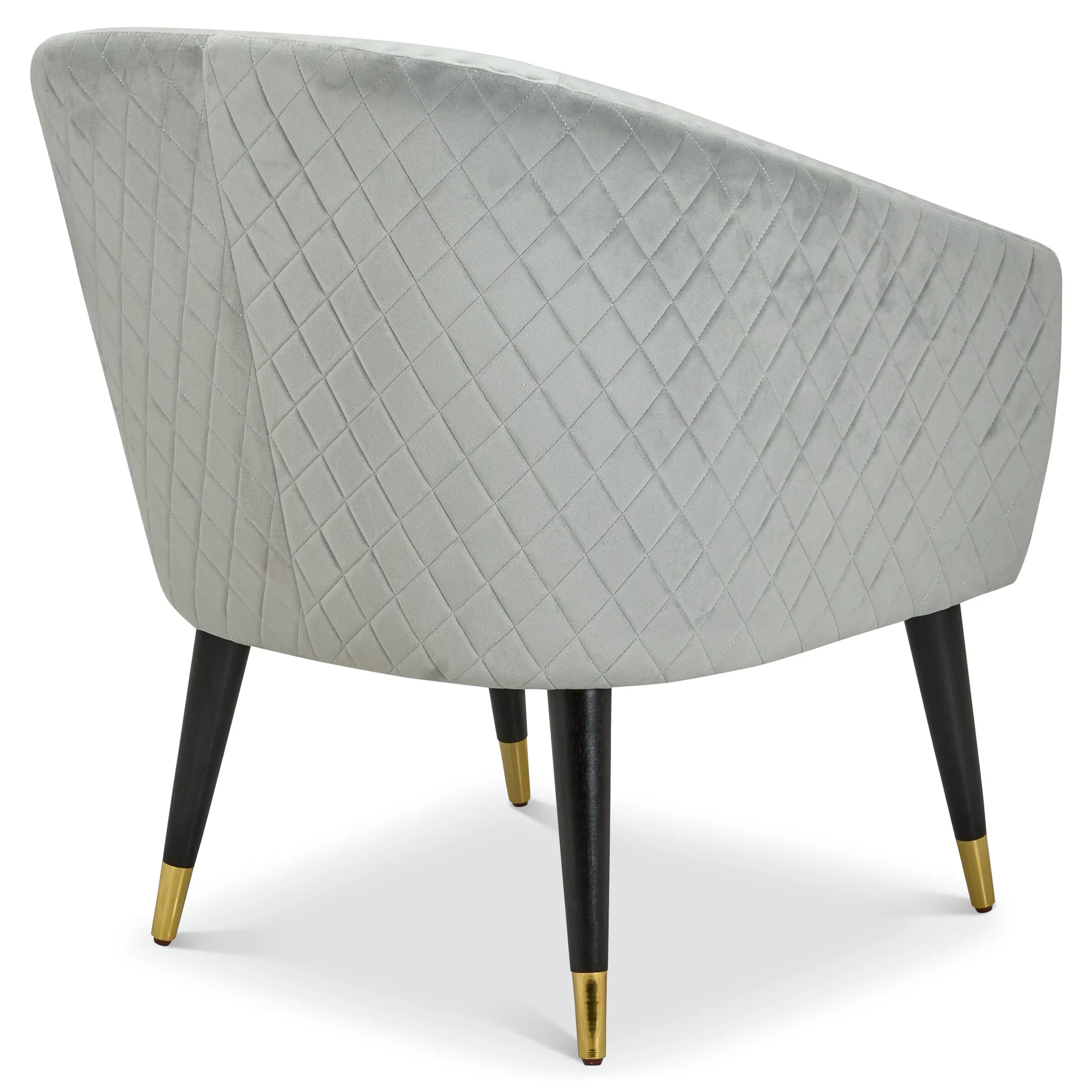 Revo Tub Armchair Velvet Nailhead Trim - Light Grey