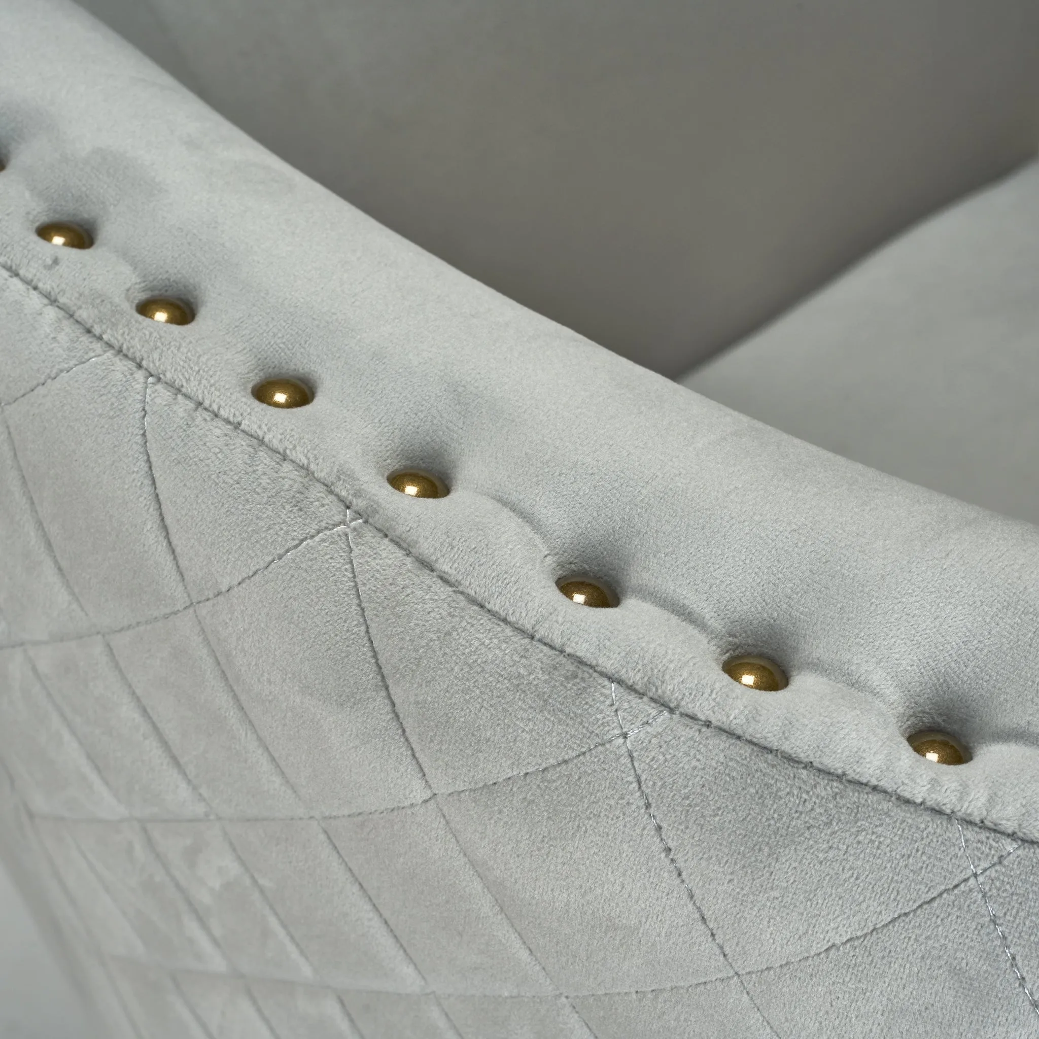 Revo Tub Armchair Velvet Nailhead Trim - Light Grey