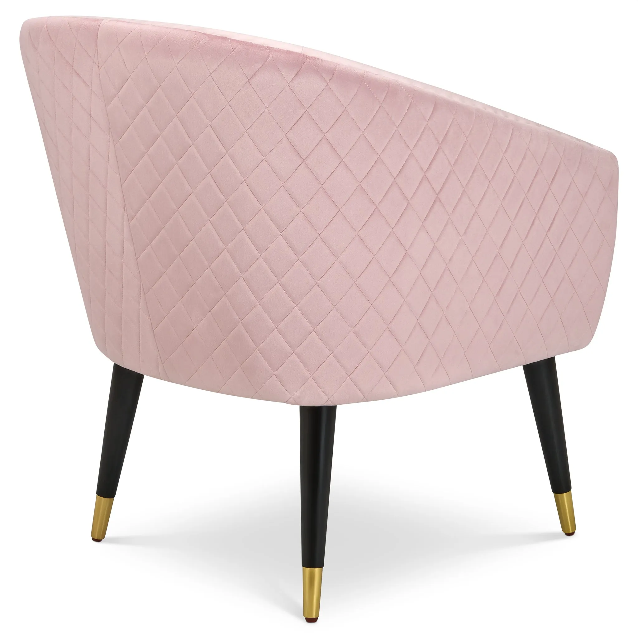 Revo Velvet Nailhead Trim Tub Armchair - Pink