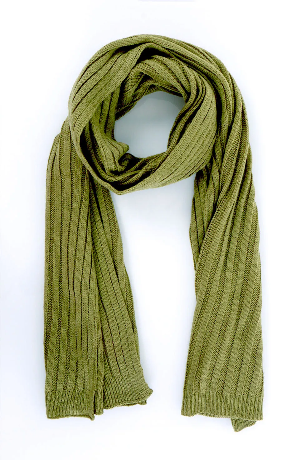 RIB NARROW KNIT SCARF
