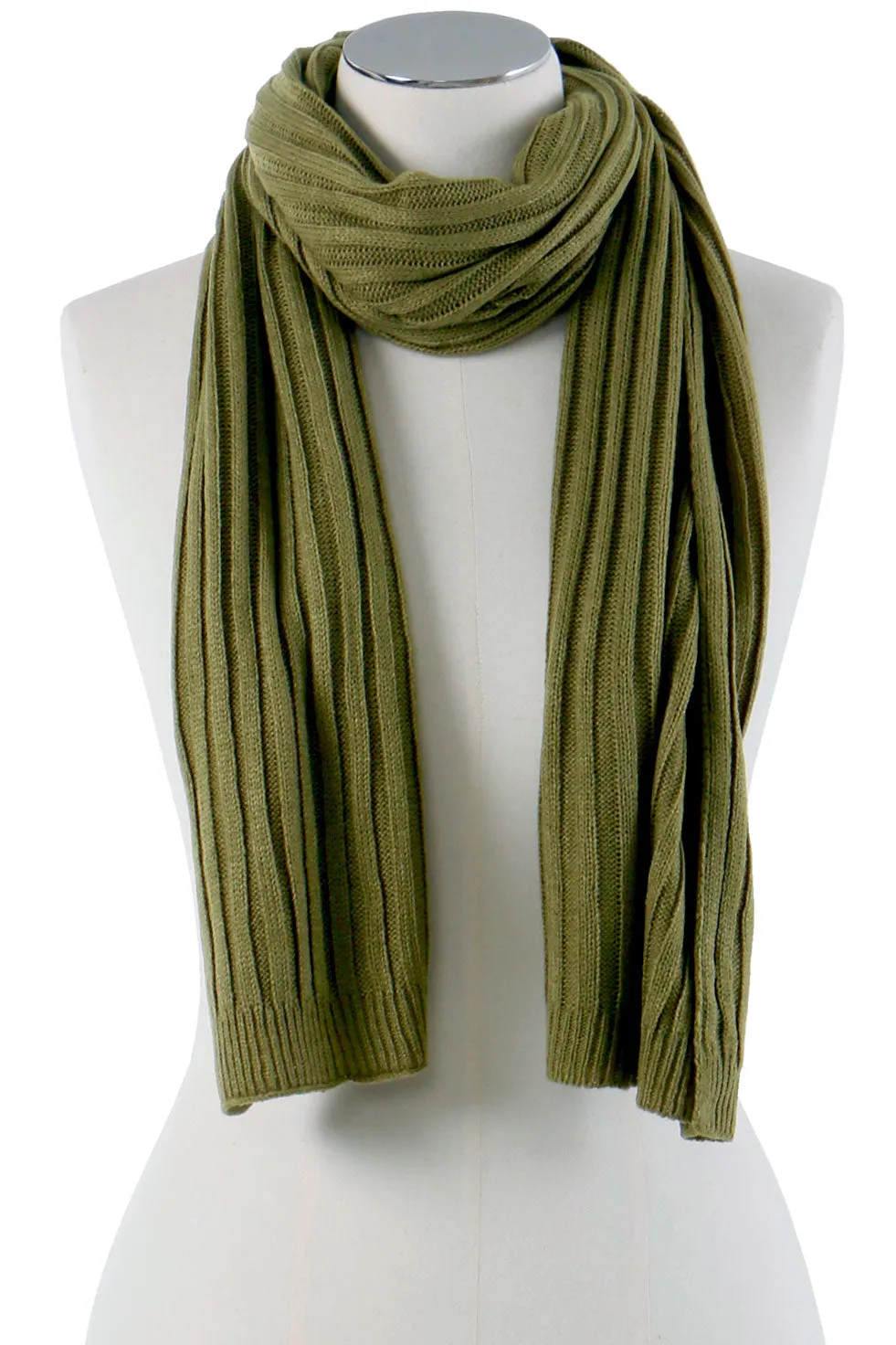 RIB NARROW KNIT SCARF