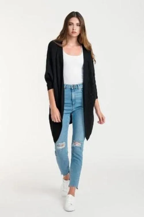 Ribbed Cocoon Cardigan