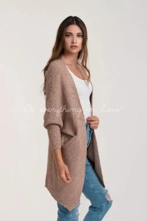 Ribbed Cocoon Cardigan