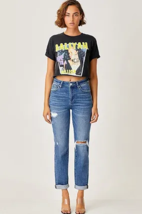 Risen High Rise Slim Girlfriend Jeans