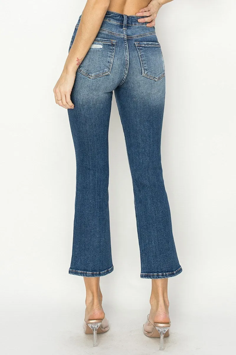 Risen Jeans - High Rise Distressed Ankle Straight Jeans - RDP5758