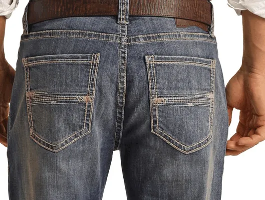 Rock & Roll Denim Men's Medium Wash Straight Leg Double Barrel Jean RRMD0SRZPH