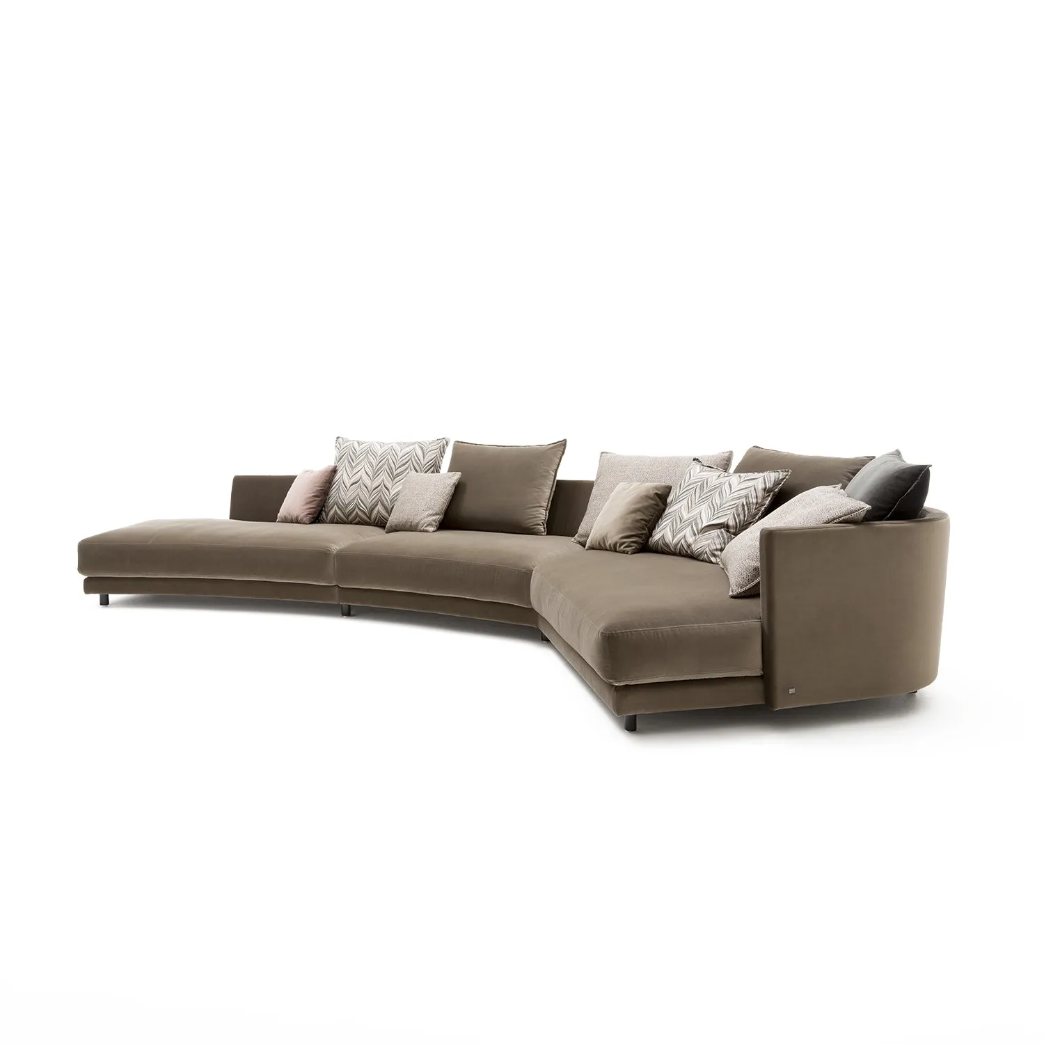 rolf benz | onda sofa | fabric silk grey 24.510   black oak legs