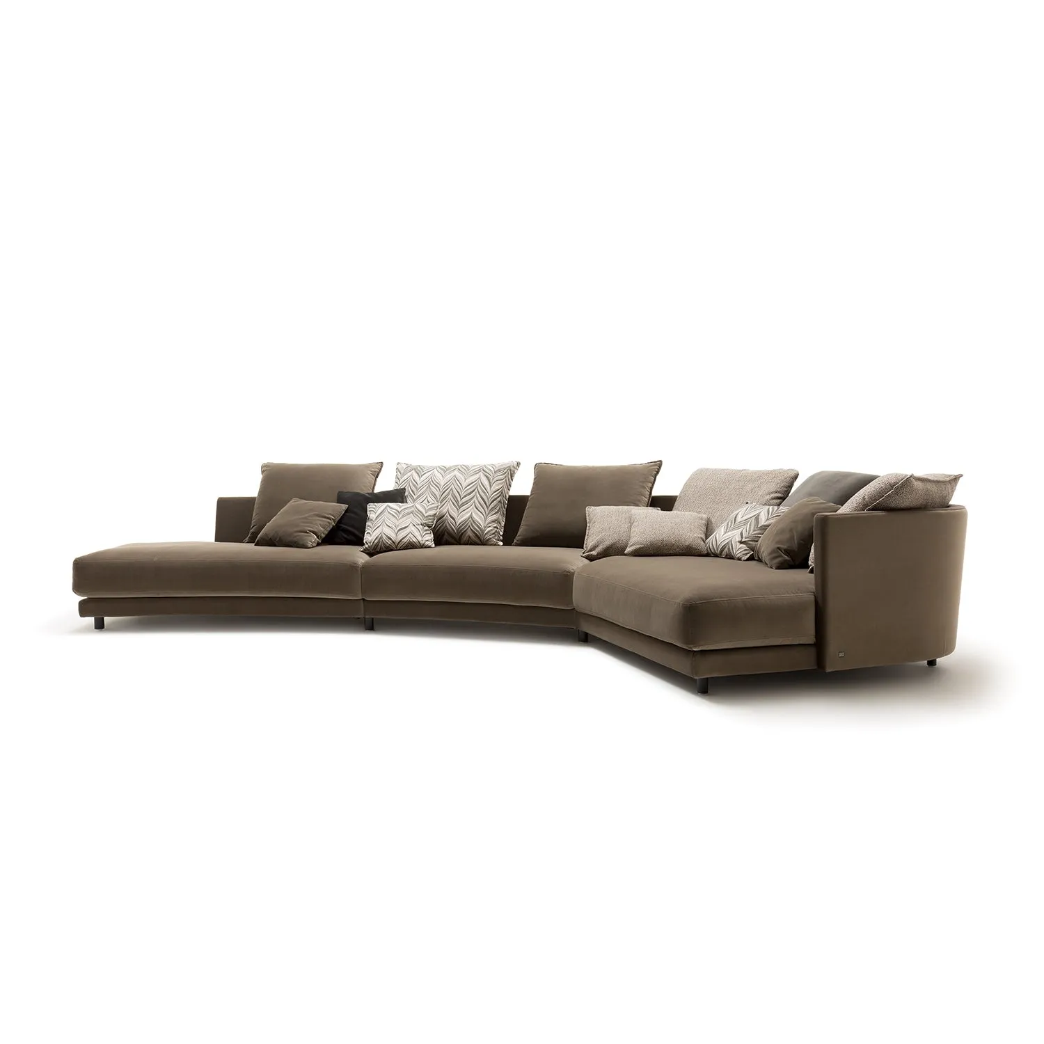 rolf benz | onda sofa | fabric silk grey 24.510   black oak legs