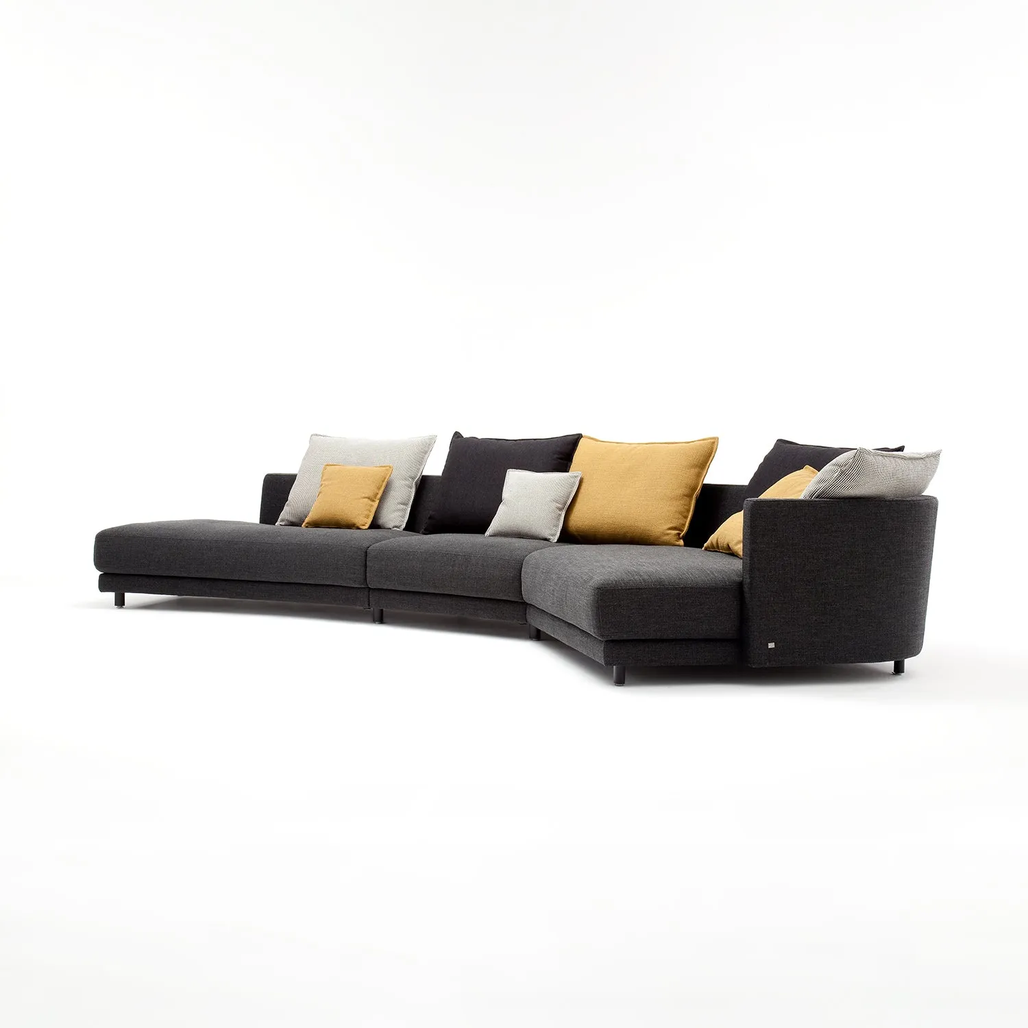 rolf benz | onda sofa | fabric silk grey 24.510   black oak legs
