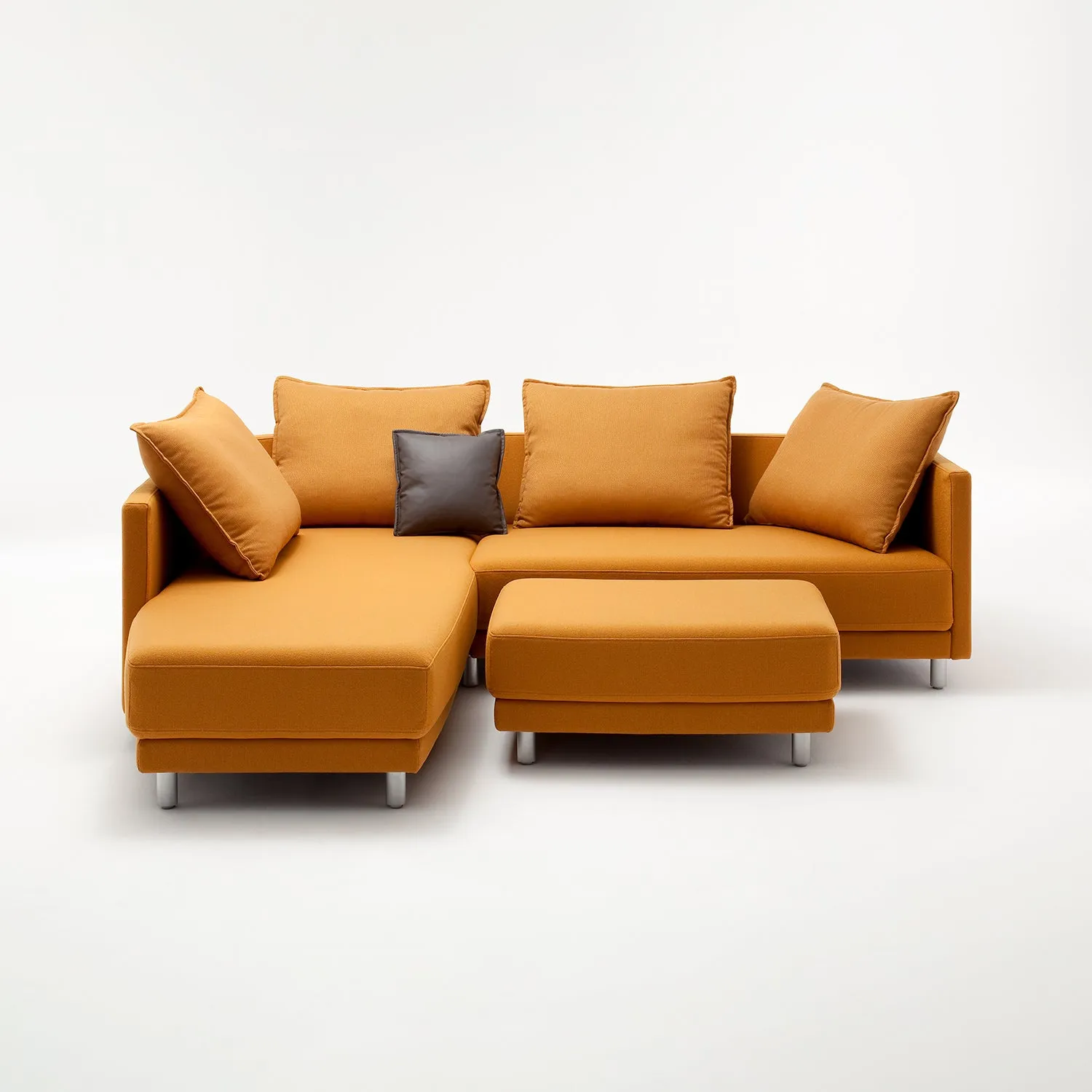 rolf benz | onda sofa | fabric silk grey 24.510   black oak legs