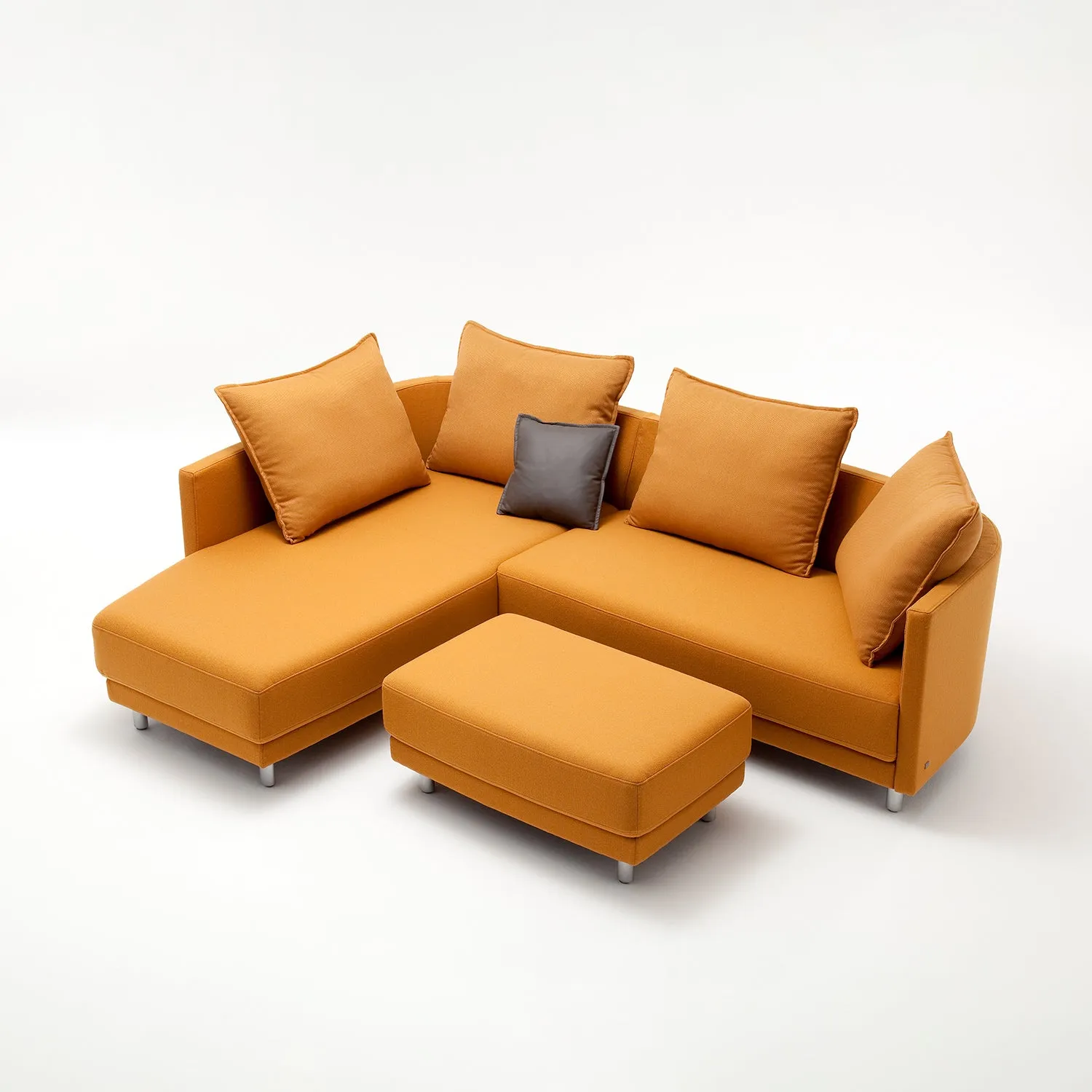 rolf benz | onda sofa | fabric silk grey 24.510   black oak legs