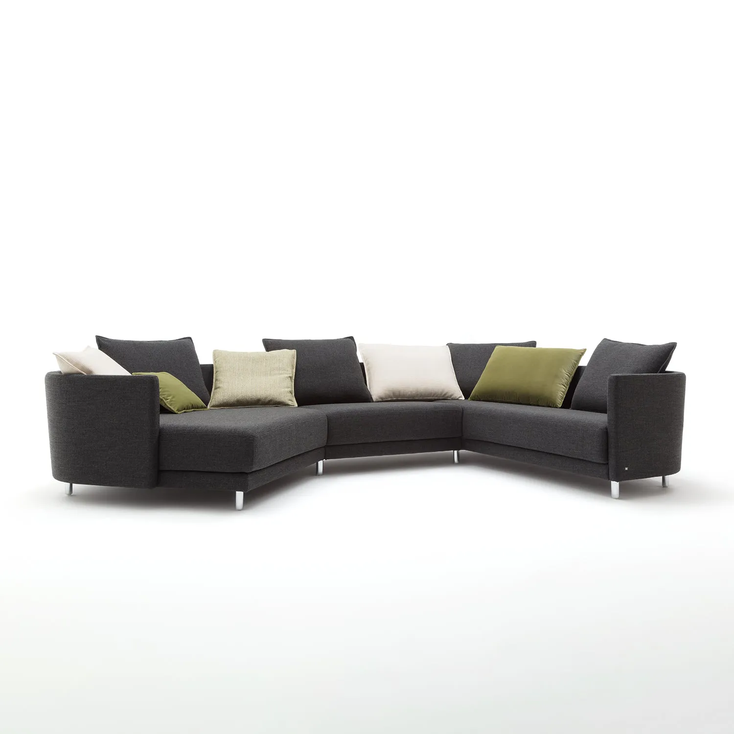rolf benz | onda sofa | fabric silk grey 24.510   black oak legs