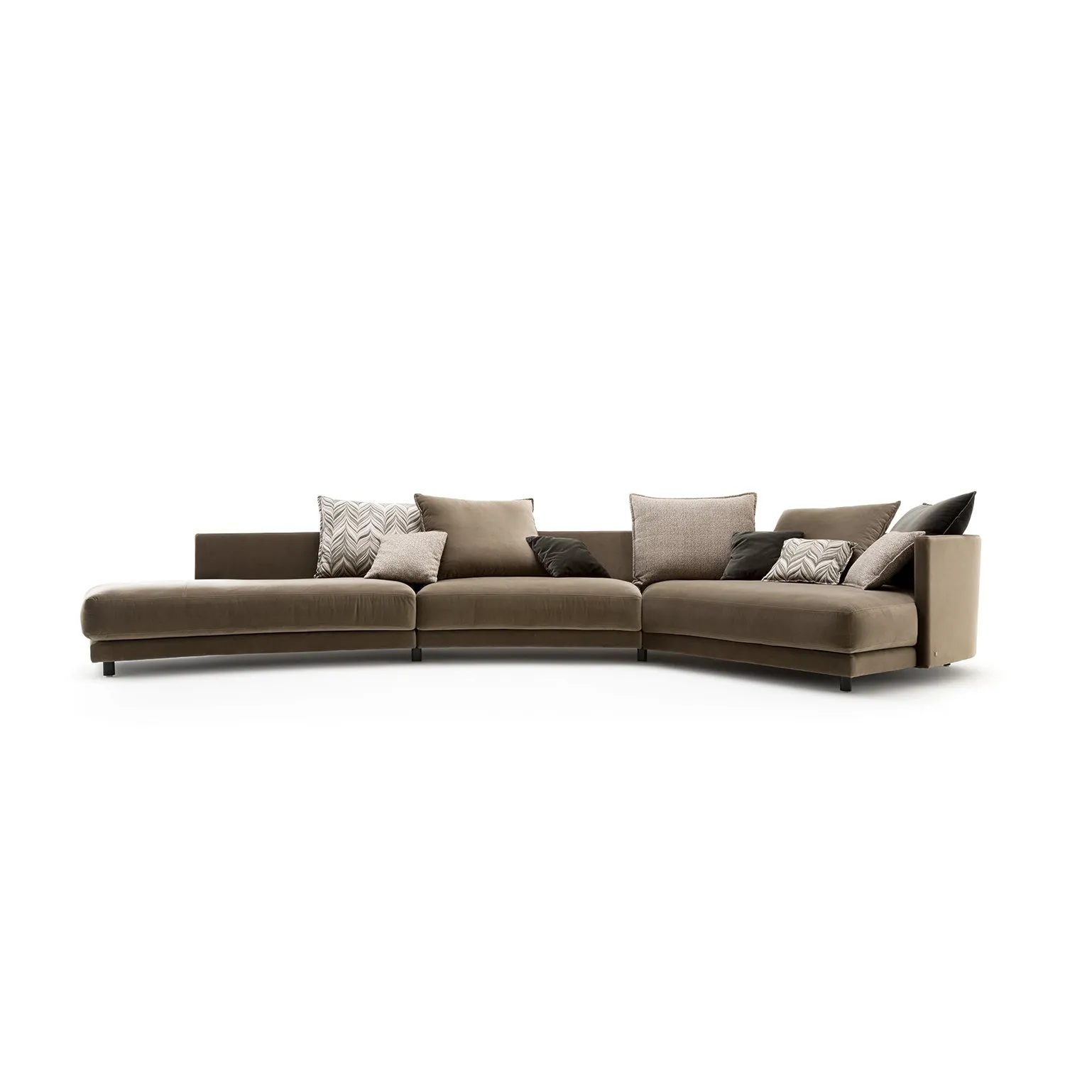 rolf benz | onda sofa | fabric silk grey 24.510   black oak legs