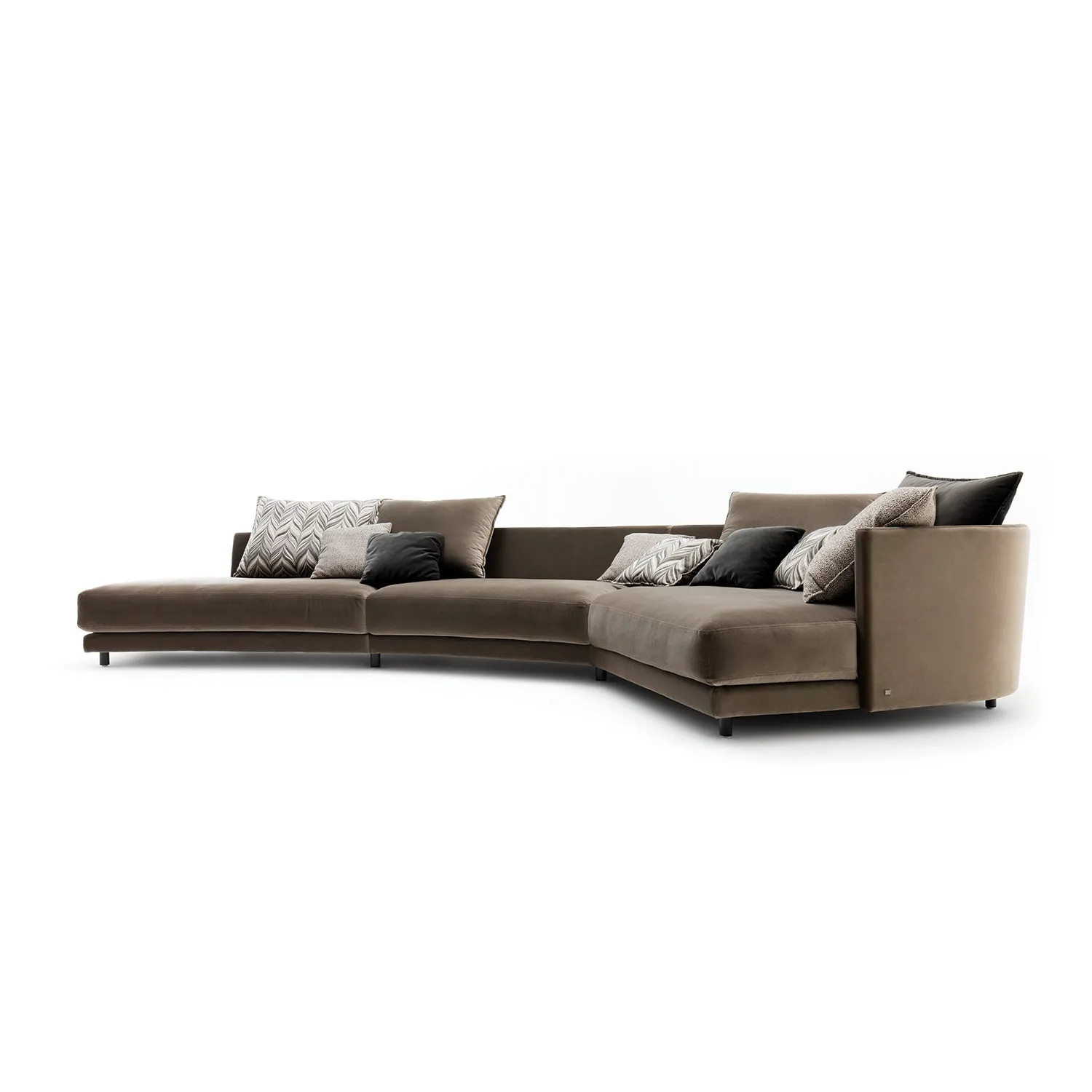 rolf benz | onda sofa | fabric silk grey 24.510   black oak legs