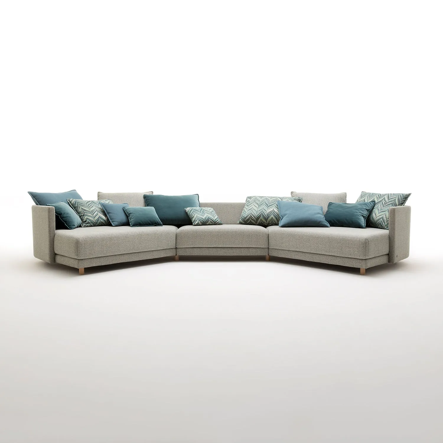 rolf benz | onda sofa | fabric silk grey 24.510   black oak legs