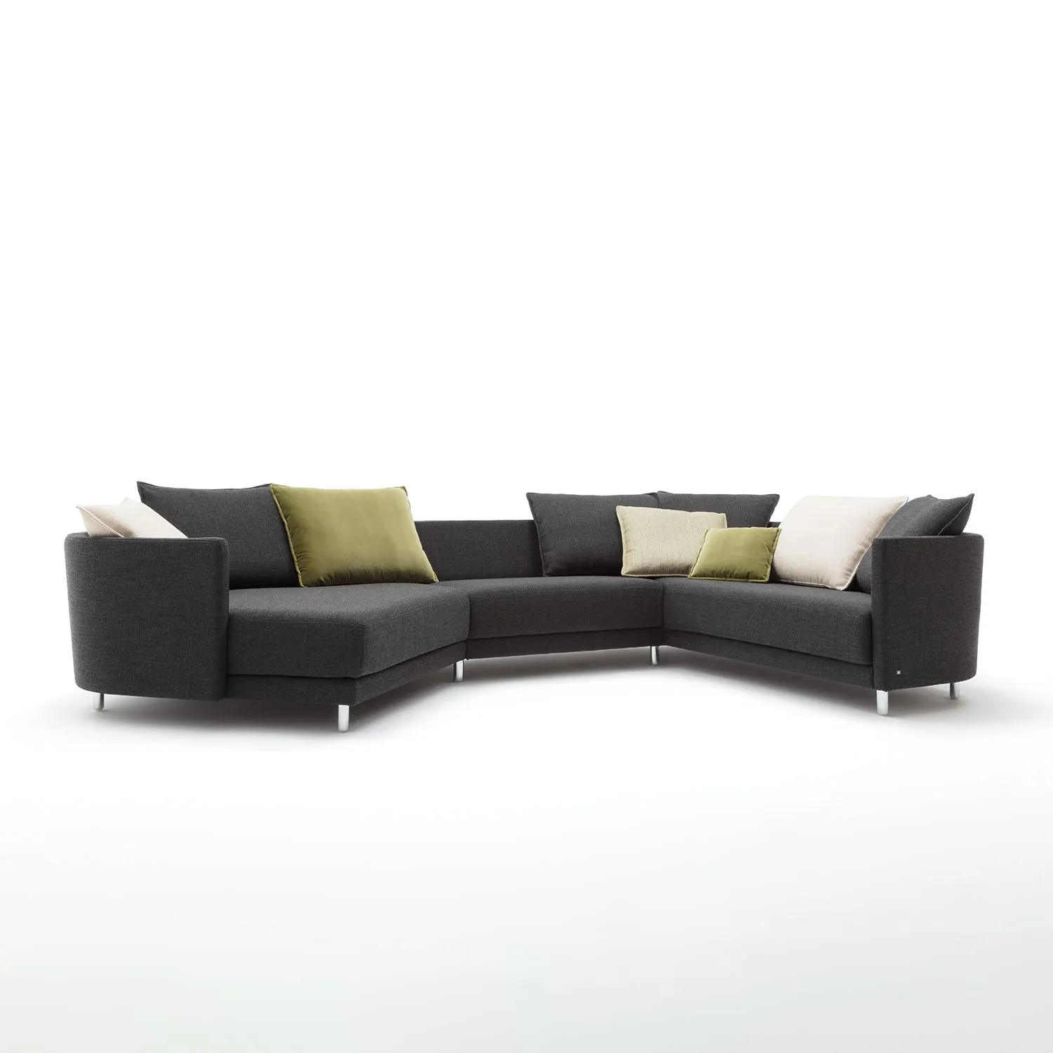rolf benz | onda sofa | fabric silk grey 24.510   black oak legs