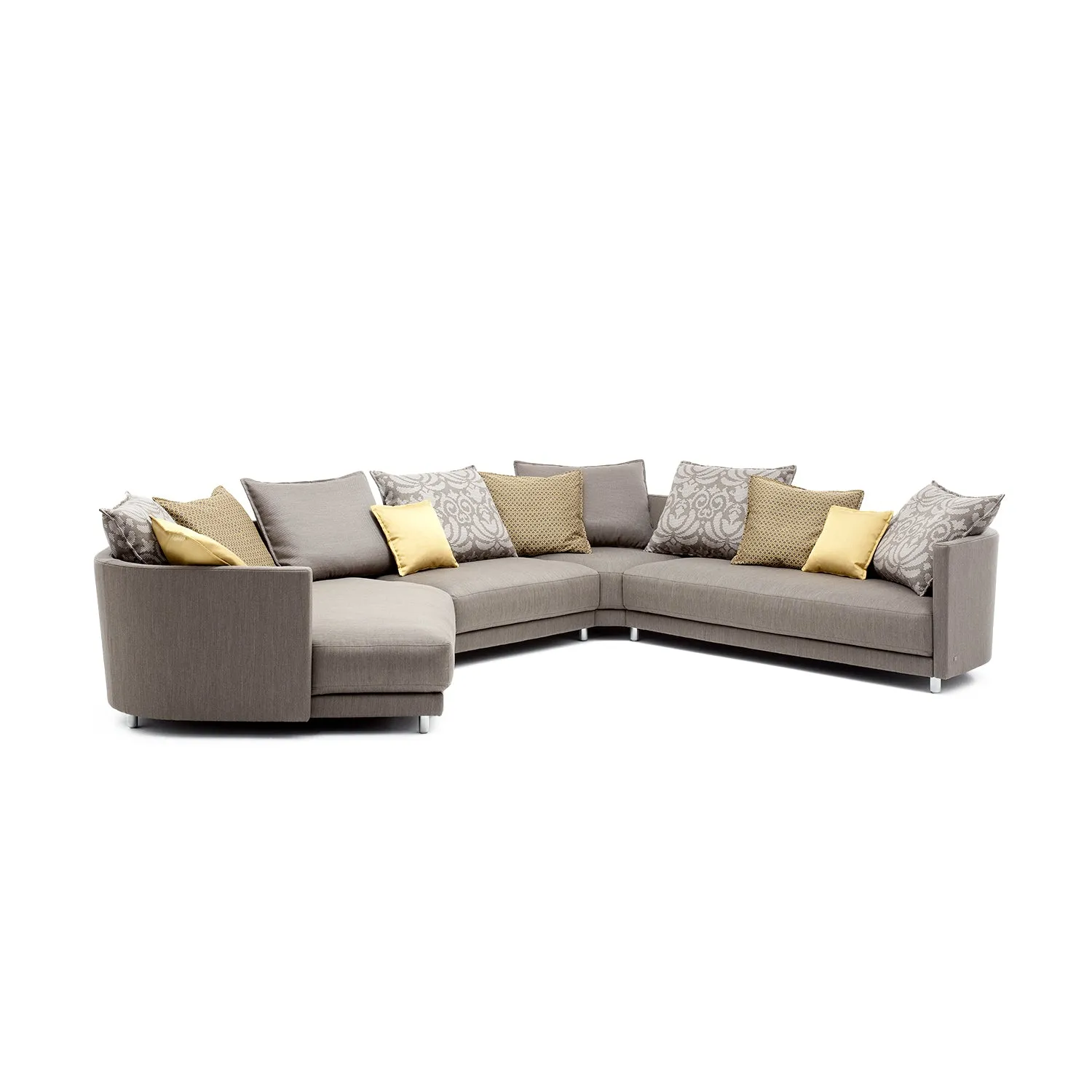 rolf benz | onda sofa | fabric silk grey 24.510   black oak legs