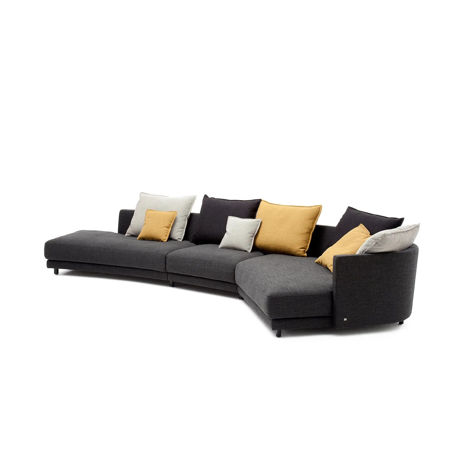 rolf benz | onda sofa | fabric silk grey 24.510   black oak legs