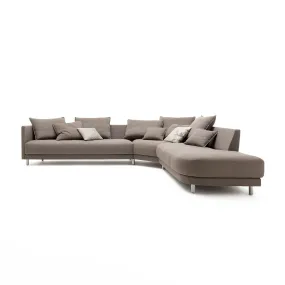 rolf benz | onda sofa | fabric silk grey 24.510   black oak legs