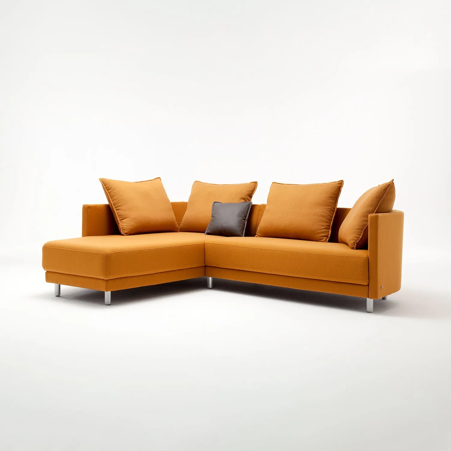 rolf benz | onda sofa | fabric silk grey 24.510   black oak legs