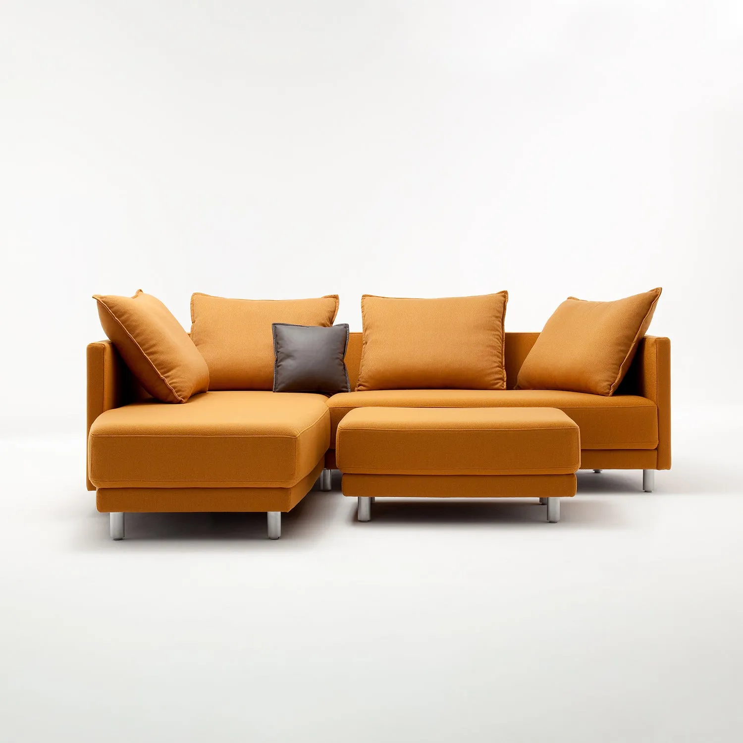 rolf benz | onda sofa | fabric silk grey 24.510   black oak legs