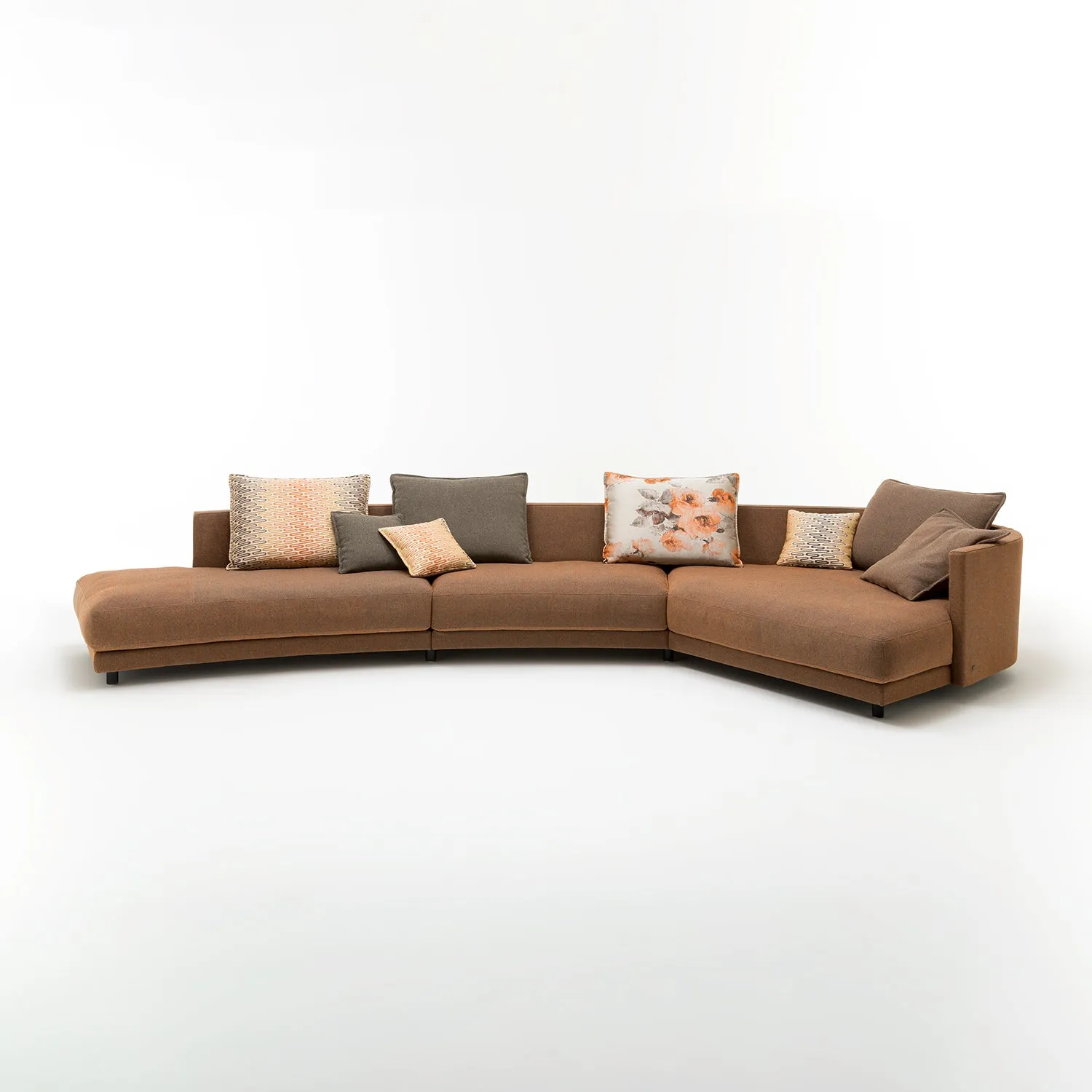 rolf benz | onda sofa | fabric silk grey 24.510   black oak legs