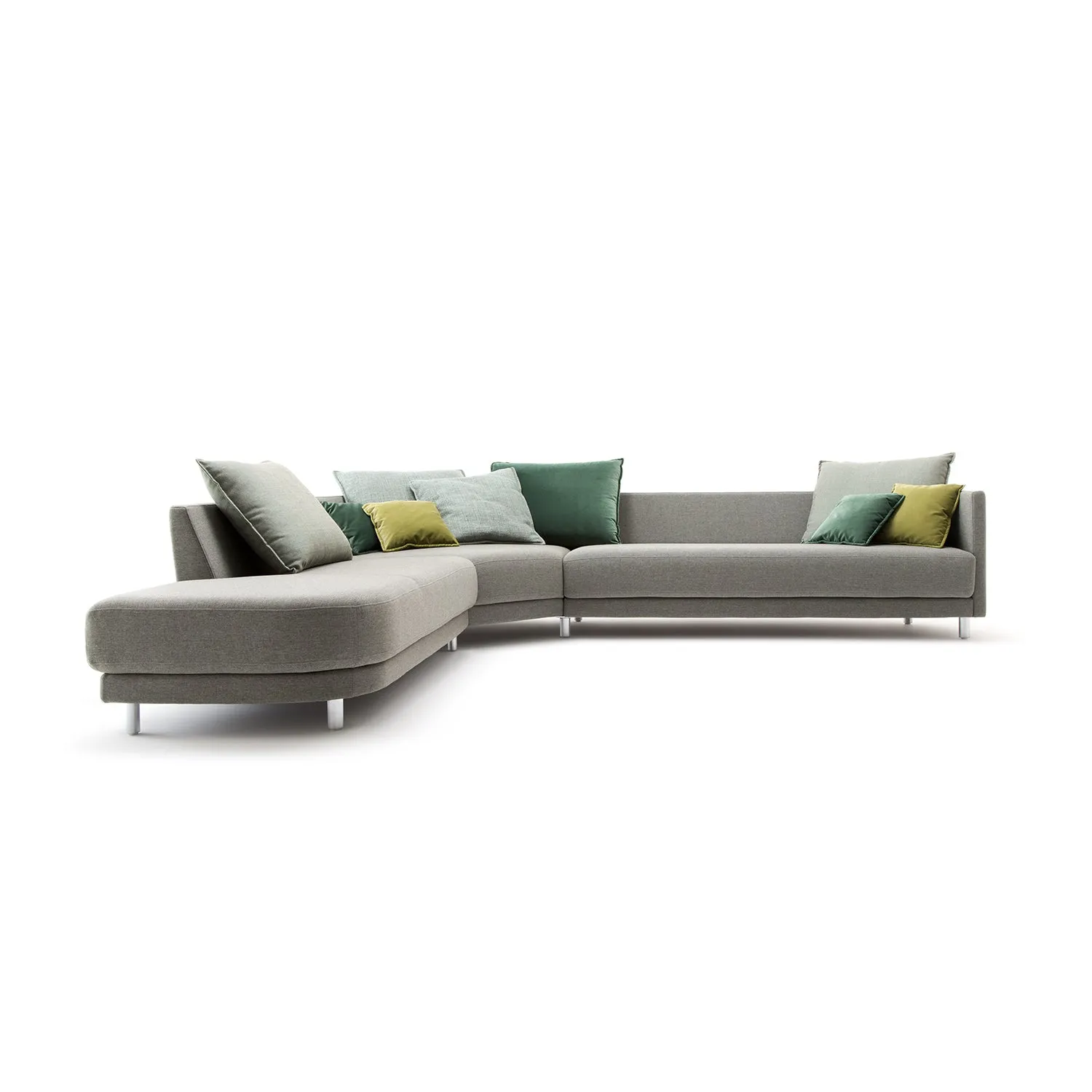 rolf benz | onda sofa | fabric silk grey 24.510   black oak legs