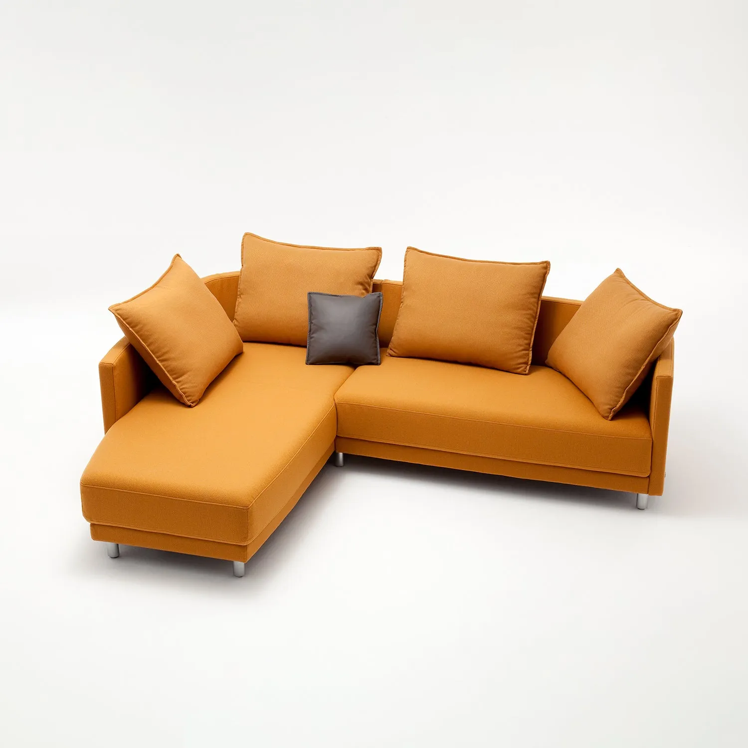 rolf benz | onda sofa | fabric silk grey 24.510   black oak legs