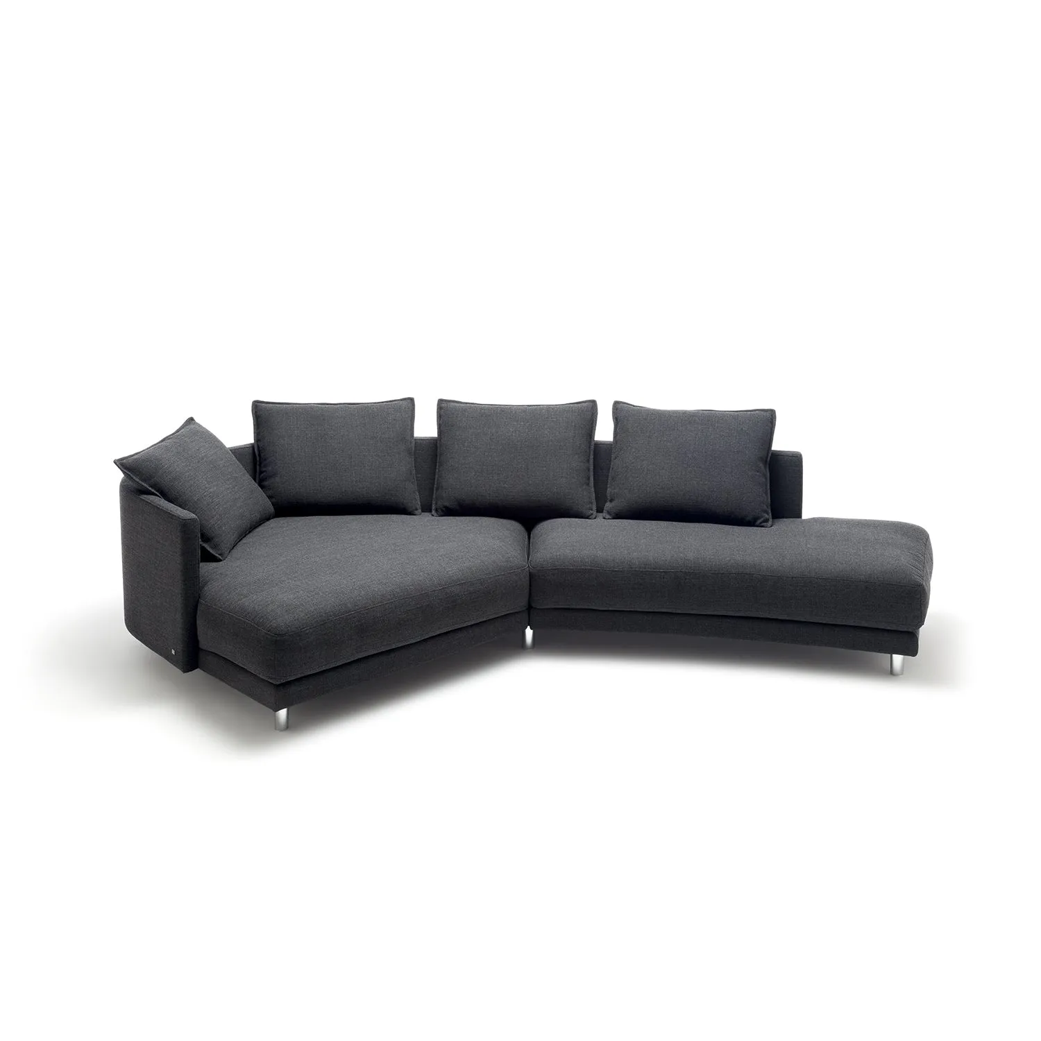 rolf benz | onda sofa | fabric silk grey 24.510   black oak legs