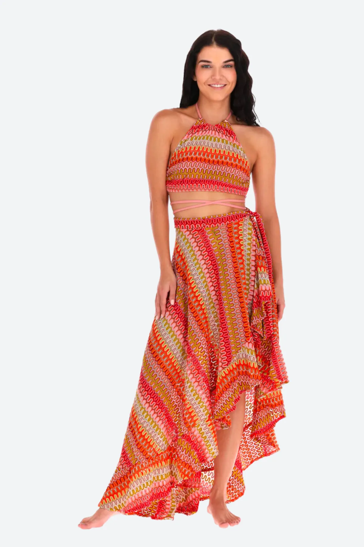 SANLIER Saladita Skirt in Agava