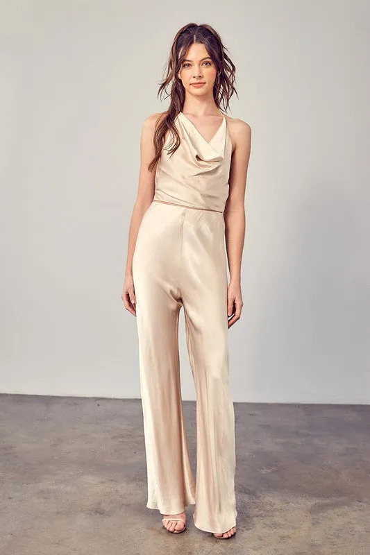 SATIN FLARED PANTS