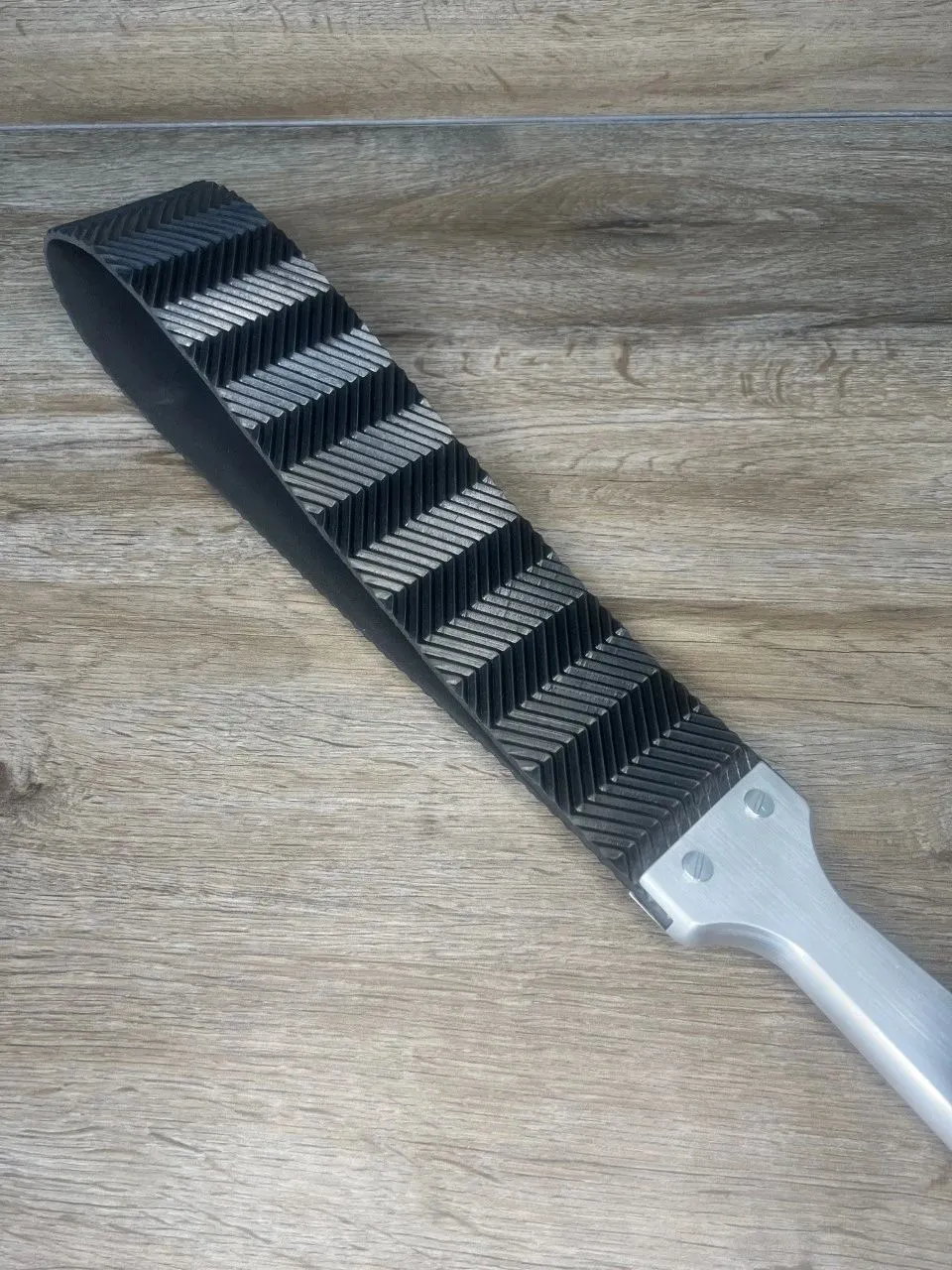 Serrated Tongue Ballistic Belt Slapper with Rubber Serrated Tread Pattern