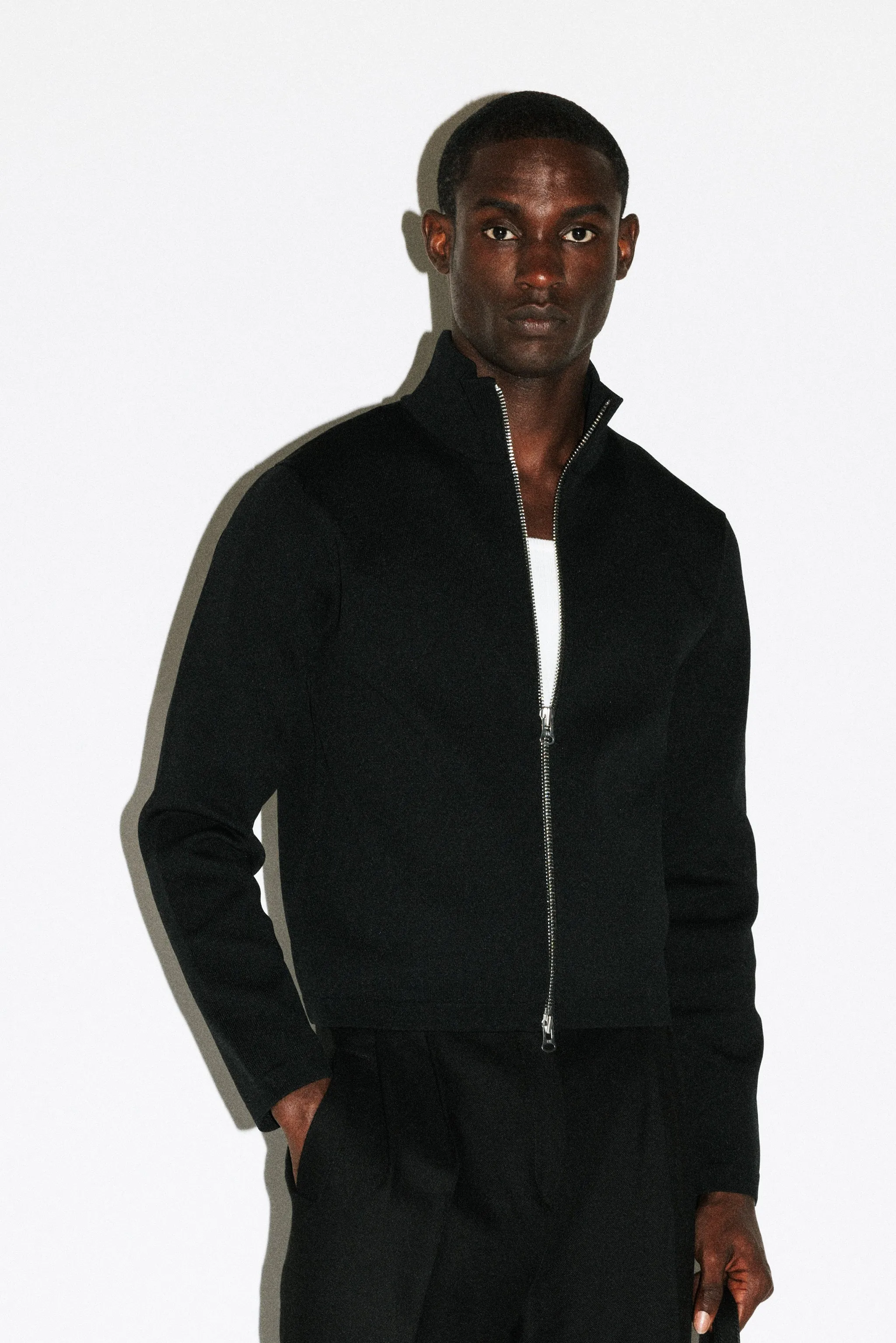 Silverado Slim Zip Cardigan  |  Black