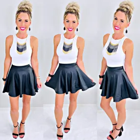 Sleek Shine Faux Leather Skirt
