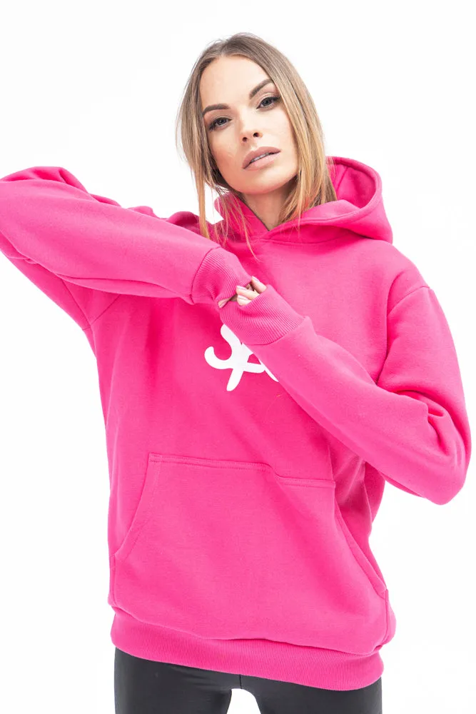 Sofa Killer warm pink women hoodie with white SK logo