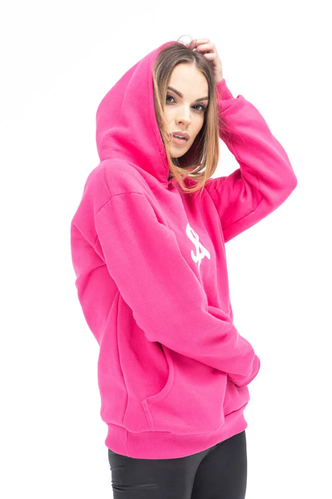 Sofa Killer warm pink women hoodie with white SK logo