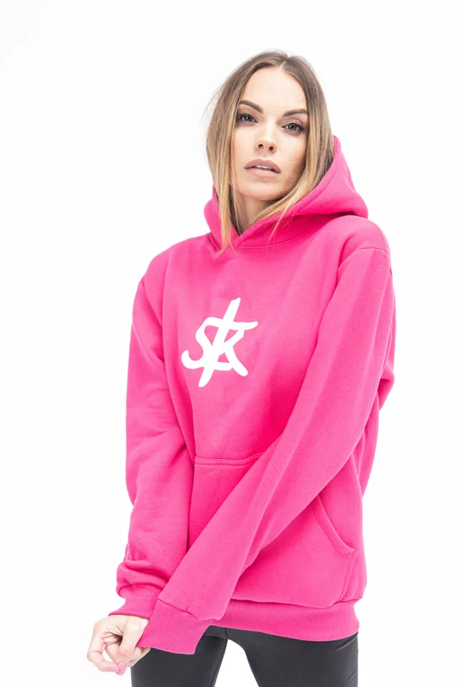 Sofa Killer warm pink women hoodie with white SK logo