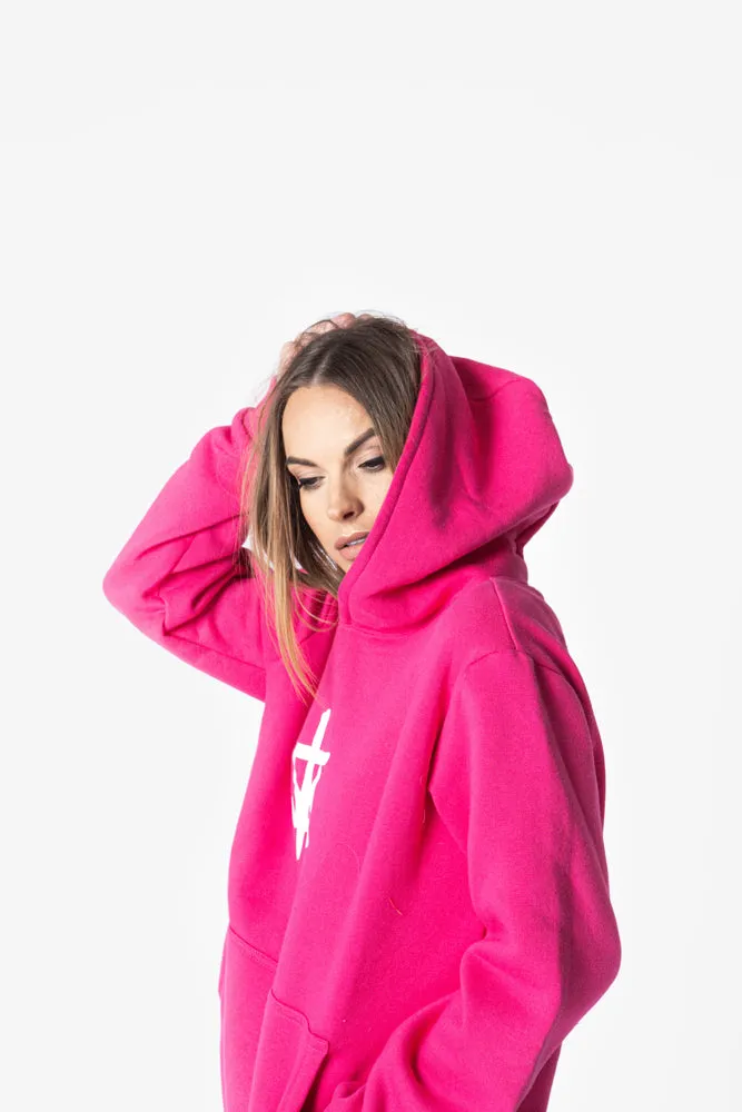 Sofa Killer warm pink women hoodie with white SK logo