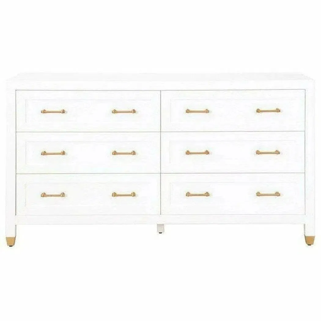 Stella 6-Drawer Double Dresser White