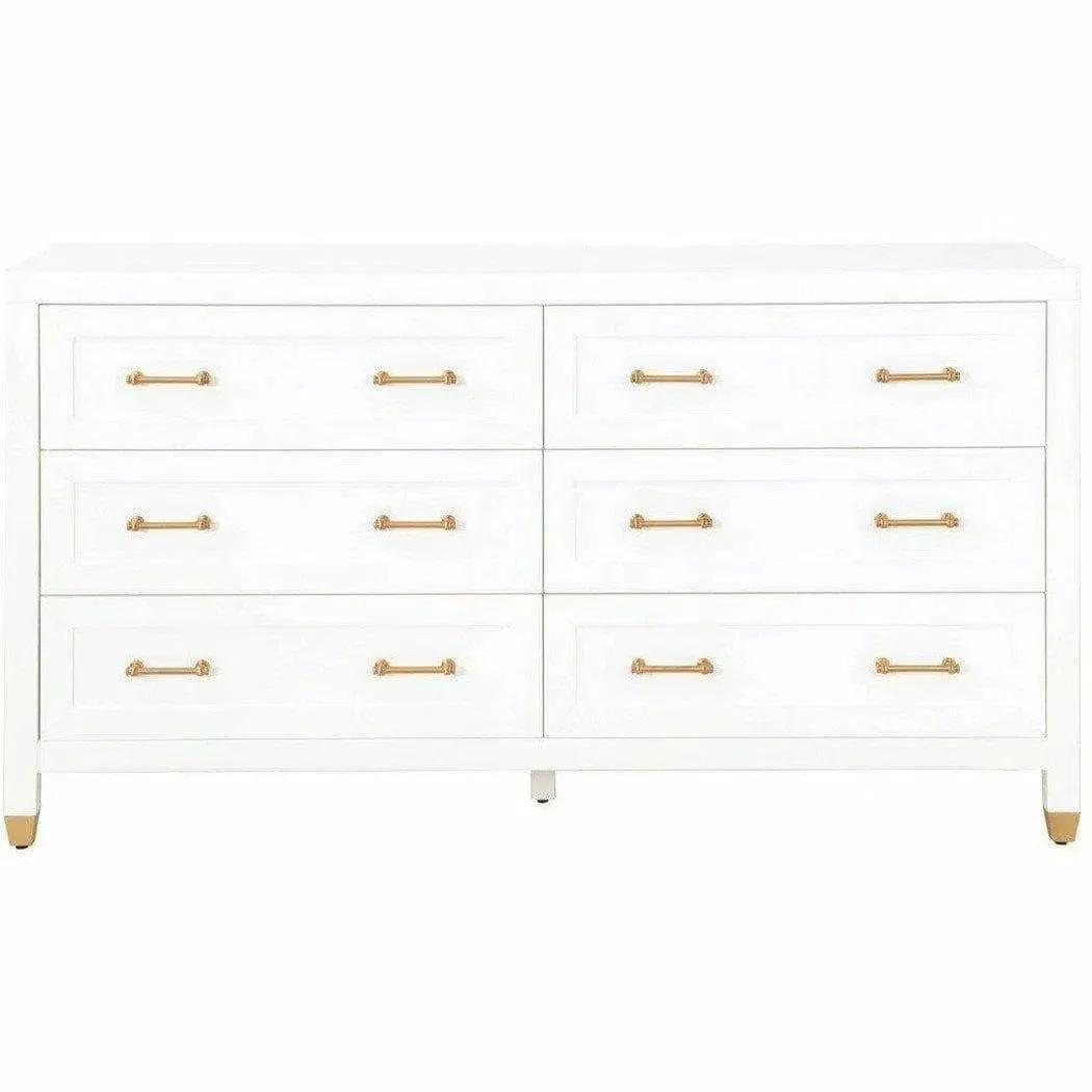 Stella 6-Drawer Double Dresser White