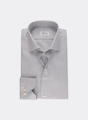 Stenströms Twill Striped Shirt in Grey