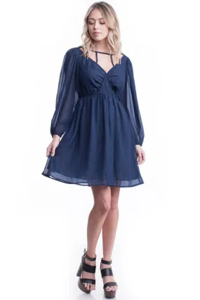 Sweetheart Baby Doll Dress (Navy Blue)