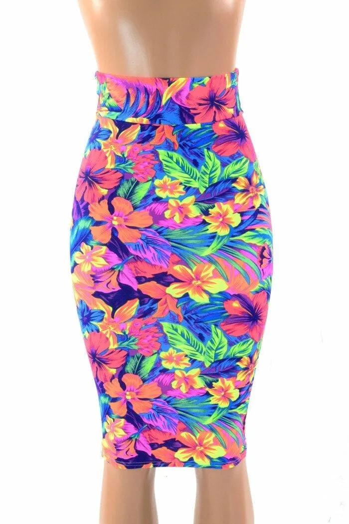 Tahitian Floral Pencil Skirt