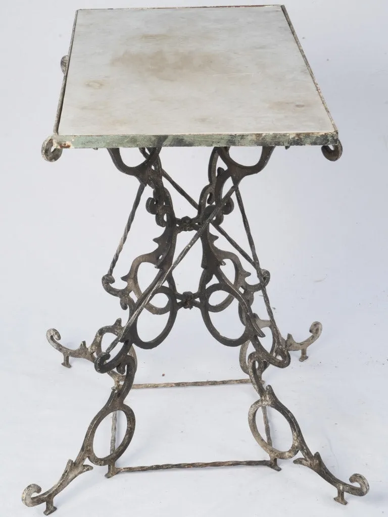 Unique Artisan French Iron Side Table with Marble Top 31½"