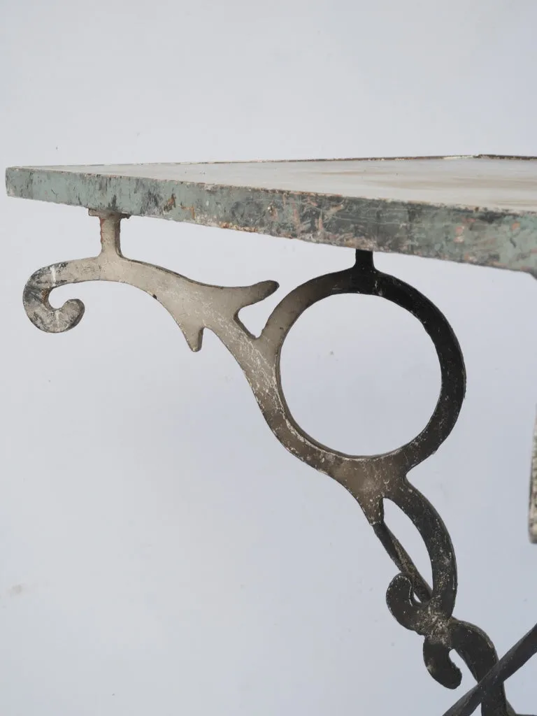 Unique Artisan French Iron Side Table with Marble Top 31½"